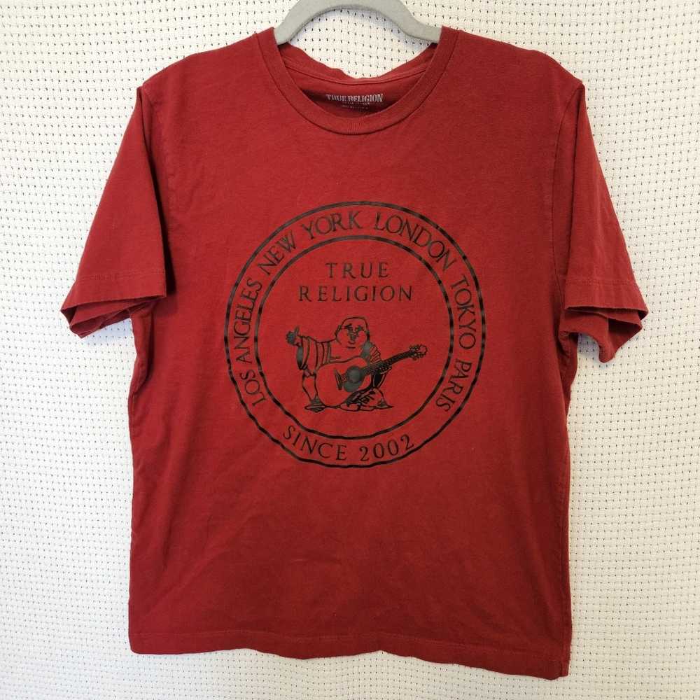 True Religion Sz Lg Red Graphic T-Shirt for Men